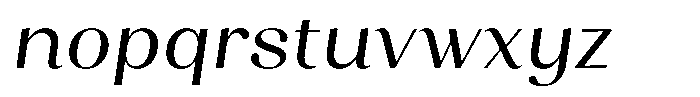 Juligraf Sans Medium Semi Condensed Italic Font LOWERCASE