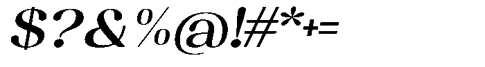Juligraf Sans Sem Bold Exp Italic Font OTHER CHARS