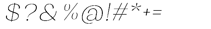 Juligraf Sans Thin Exp Italic Font OTHER CHARS
