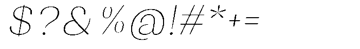 Juligraf Sans Thin Sem Exp Italic Font OTHER CHARS