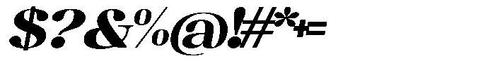Juligraf Serif Black Exp Italic Font OTHER CHARS