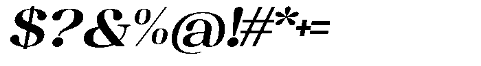 Juligraf Serif Bold Exp Italic Font OTHER CHARS