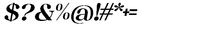 Juligraf Serif Bold Sem Exp Italic Font OTHER CHARS