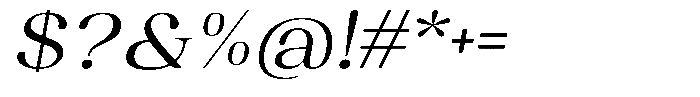 Juligraf Serif Expanded Italic Font OTHER CHARS