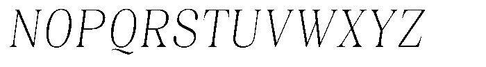 Juligraf Serif Extra Light Condensed Italic Font UPPERCASE