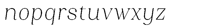 Juligraf Serif Extra Light Condensed Italic Font LOWERCASE