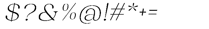 Juligraf Serif Extra Light Exp Italic Font OTHER CHARS