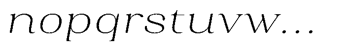 Juligraf Serif Extra Light Exp Italic Font LOWERCASE