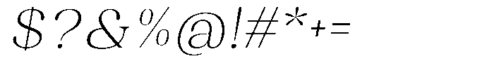 Juligraf Serif Extra Light Sem Exp Italic Font OTHER CHARS