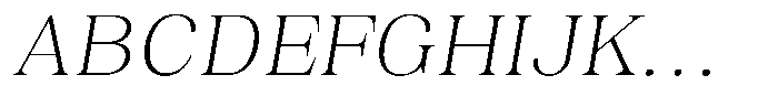 Juligraf Serif Extra Light Sem Exp Italic Font UPPERCASE