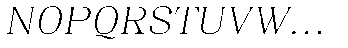 Juligraf Serif Extra Light Sem Exp Italic Font UPPERCASE