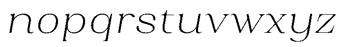 Juligraf Serif Extra Light Sem Exp Italic Font LOWERCASE