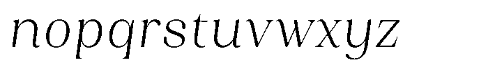 Juligraf Serif Light Condensed Italic Font LOWERCASE