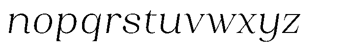 Juligraf Serif Light Sm Condensed Italic Font LOWERCASE