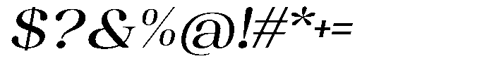 Juligraf Serif Medium Exp Italic Font OTHER CHARS