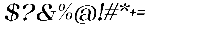 Juligraf Serif Medium Sem Exp Italic Font OTHER CHARS