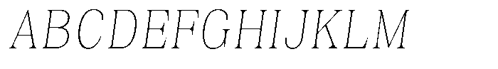 Juligraf Serif Thin Condensed Italic Font UPPERCASE