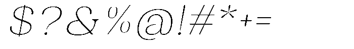 Juligraf Serif Thin Exp Italic Font OTHER CHARS