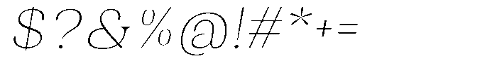 Juligraf Serif Thin Sem Exp Italic Font OTHER CHARS