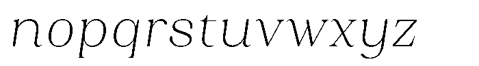 Juligraf Serif XLt Sm Condensed Italic Font LOWERCASE