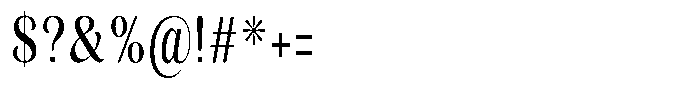 Julima Condensed Font OTHER CHARS