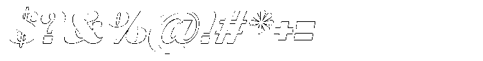 Julima Outline Slant Black Font OTHER CHARS