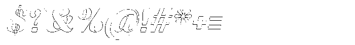 Julima Outline Slant Bold Font OTHER CHARS