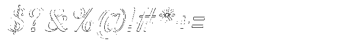Julima Outline Slant Regular Font OTHER CHARS