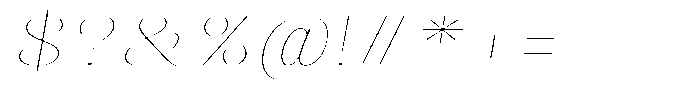 Julima Round Slant Th XEHairline Font OTHER CHARS