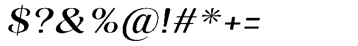 Julima Slant Expanded Font OTHER CHARS