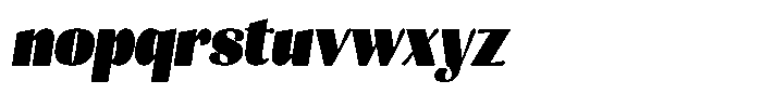 Julima Slant Extra Black Semi Condensed Font LOWERCASE