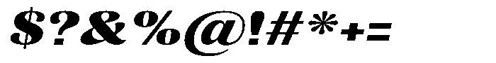 Julima Slant Extra Bold Expanded Font OTHER CHARS