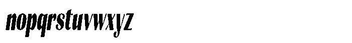 Julima Slant Extra Bold Extra Condensed Font LOWERCASE