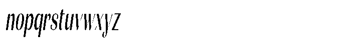 Julima Slant Extra Condensed Font LOWERCASE