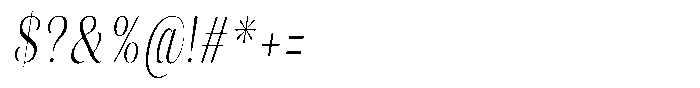Julima Slant Extra Light Condensed Font OTHER CHARS