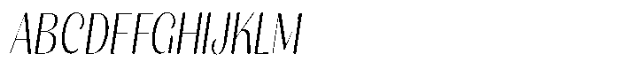 Julima Slant Extra Light Condensed Font UPPERCASE