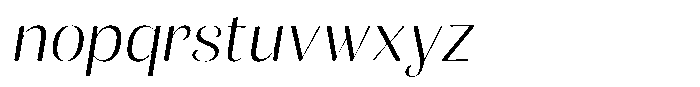 Julima Slant Extra Light Sem Exp Font LOWERCASE