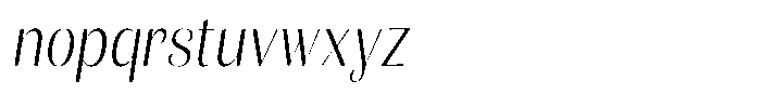 Julima Slant Extra Light Semi Condensed Font LOWERCASE