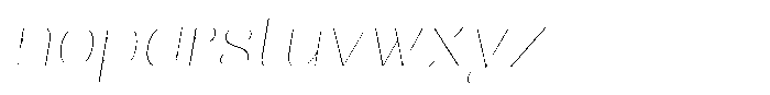 Julima Slant Hairline Expanded Font LOWERCASE