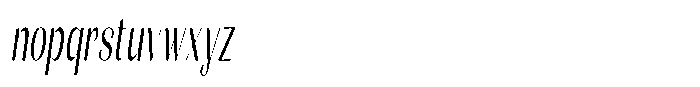 Julima Slant Light Extra Condensed Font LOWERCASE