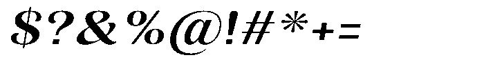 Julima Slant Medium Expanded Font OTHER CHARS