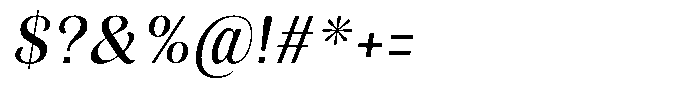 Julima Slant Regular Font OTHER CHARS
