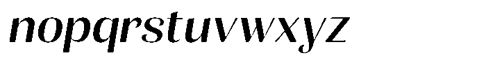 Julima Slant Semi Expanded Font LOWERCASE
