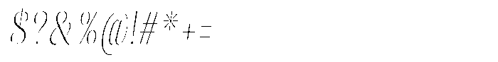 Julima Slant Thin Condensed Font OTHER CHARS