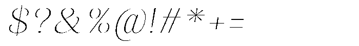 Julima Slant Thin Expanded Font OTHER CHARS
