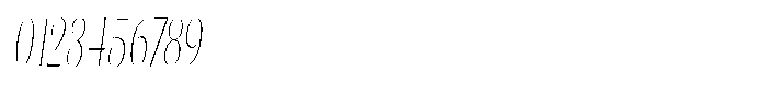 Julima Slant Thin Extra Condensed Font OTHER CHARS
