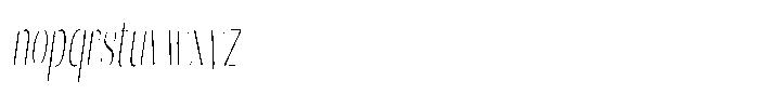 Julima Slant Thin Extra Condensed Font LOWERCASE