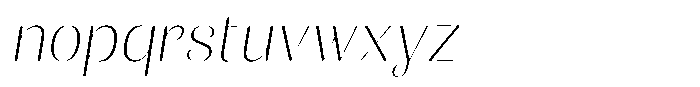Julima Slant Thin Semi Expanded Font LOWERCASE