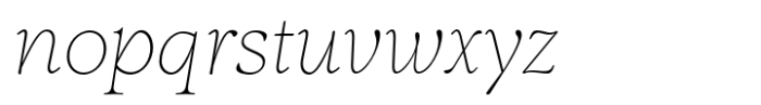 Justinia Light Italic Font LOWERCASE