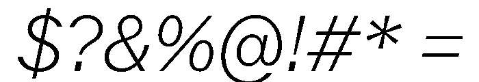 Juunior ThinItalic Font OTHER CHARS
